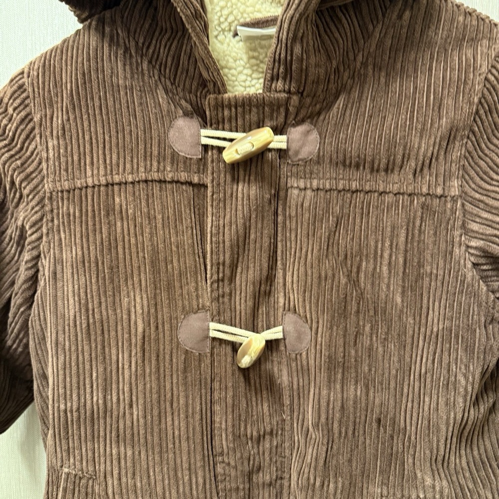 Hanna Andersson Brown Corduroy Toggle Close Coat 130 Sz 8 Kids - Picture 2 of 9
